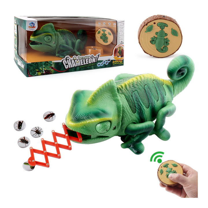 Electric Infrared Remote Control Lights Crawling Chameleon Childrens  Strange Bug-catching Tricky Toys Image 3