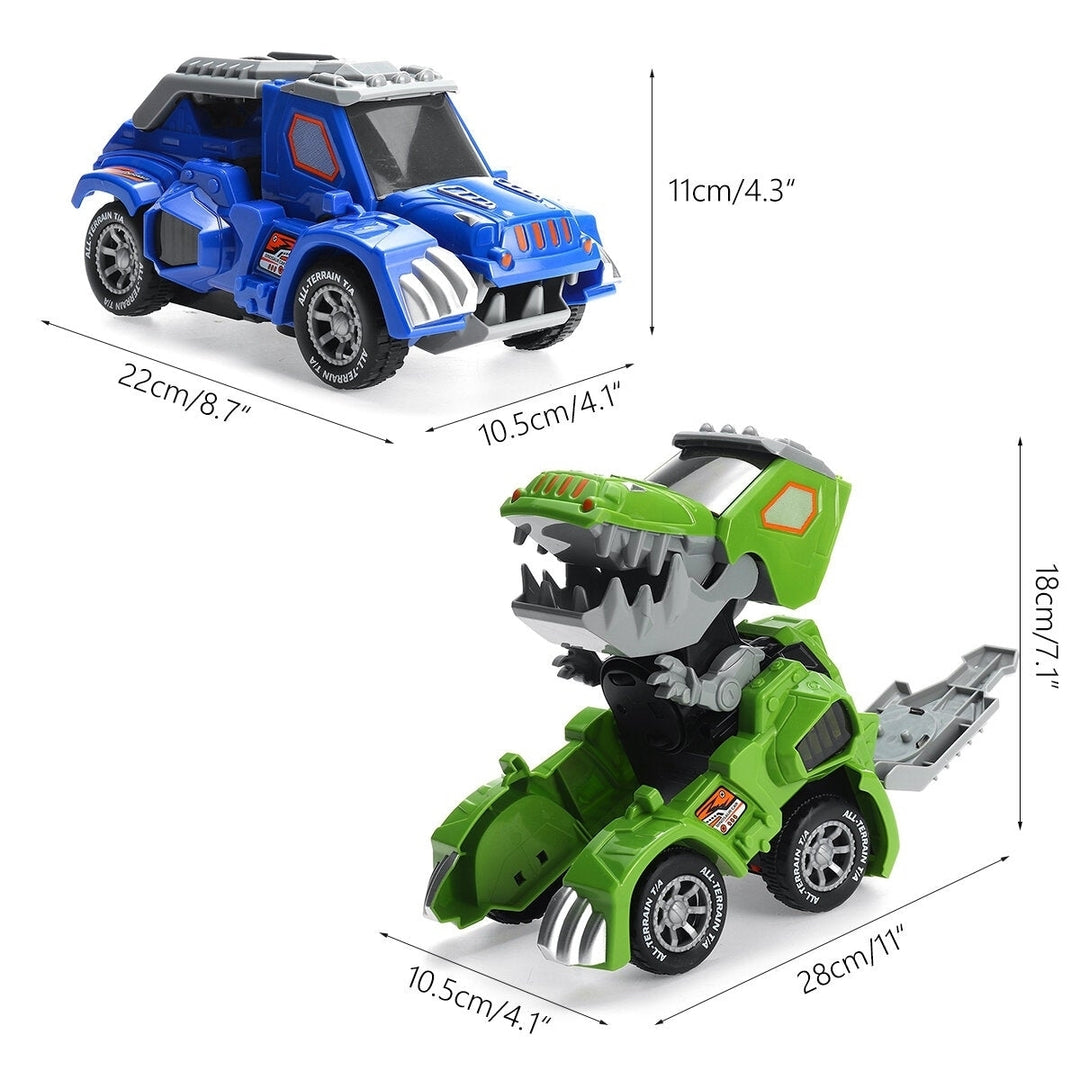 Electric Deform Dinosaur Automatically Turn Car Toy with Music Flashing LED Lights for Kids Gift Collection Image 4