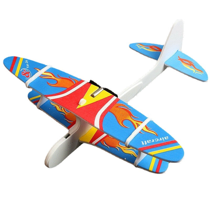 Electric DIY Assembly Foam Hand Throw Airplane Model USB Rechargeable Slewing Outdoor Toy for Kids Gift Image 1