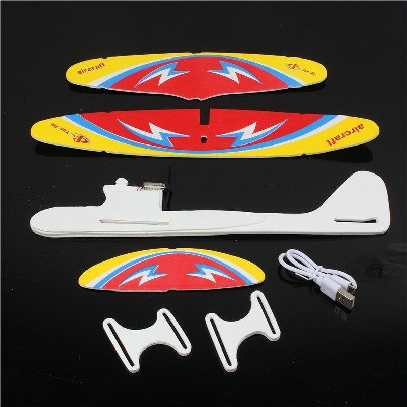 Electric DIY Assembly Foam Hand Throw Airplane Model USB Rechargeable Slewing Outdoor Toy for Kids Gift Image 4