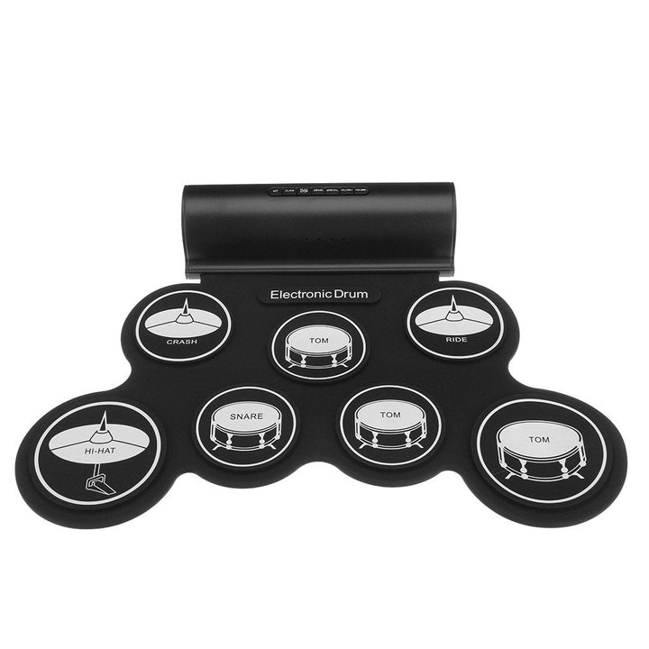 Electronic Drum Digital USB MIDI 7 Pads Roll Up Set Silicone Electric Drum Pad Built-in Speakers with Drumsticks Sustain Image 1