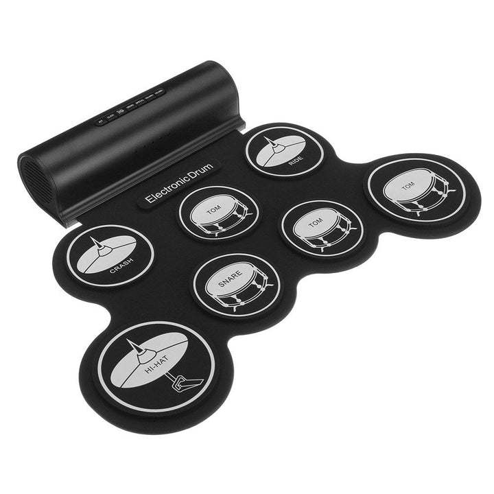 Electronic Drum Digital USB MIDI 7 Pads Roll Up Set Silicone Electric Drum Pad Built-in Speakers with Drumsticks Sustain Image 3
