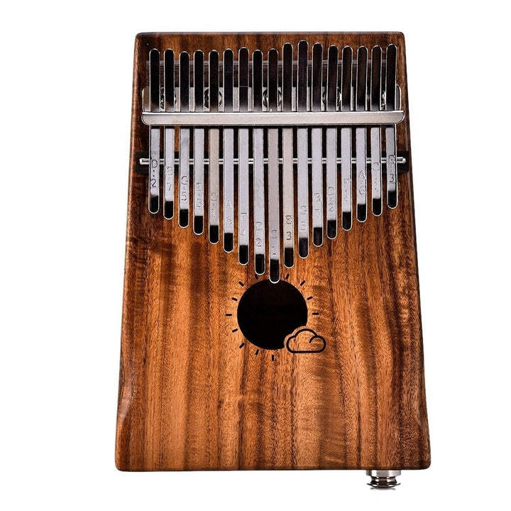 EQ Acacia Muspor17 Key Electric Box Thumb Piano Kalimba EVA Bag + Audio Cable Raw Wood Color Image 2