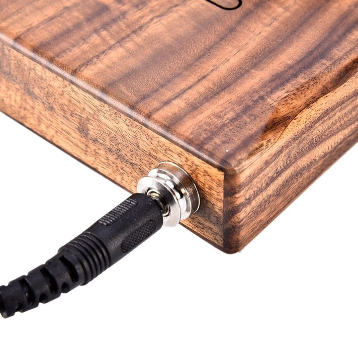 EQ Acacia Muspor17 Key Electric Box Thumb Piano Kalimba EVA Bag + Audio Cable Raw Wood Color Image 7