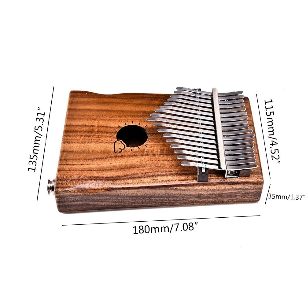 EQ Acacia Muspor17 Key Electric Box Thumb Piano Kalimba EVA Bag + Audio Cable Raw Wood Color Image 8