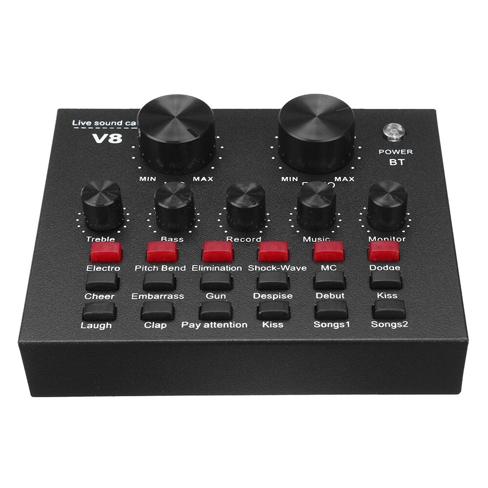 External Audio Mixer V8 Sound Card USB Interface with 6 Sound Modes Multiple Sound Effects Image 4