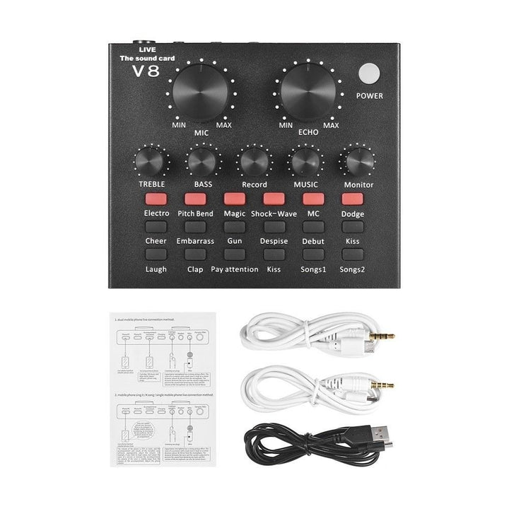 External Audio Mixer Sound Card USB Interface with 6 Sound Modes Multiple Sound Effects Image 7