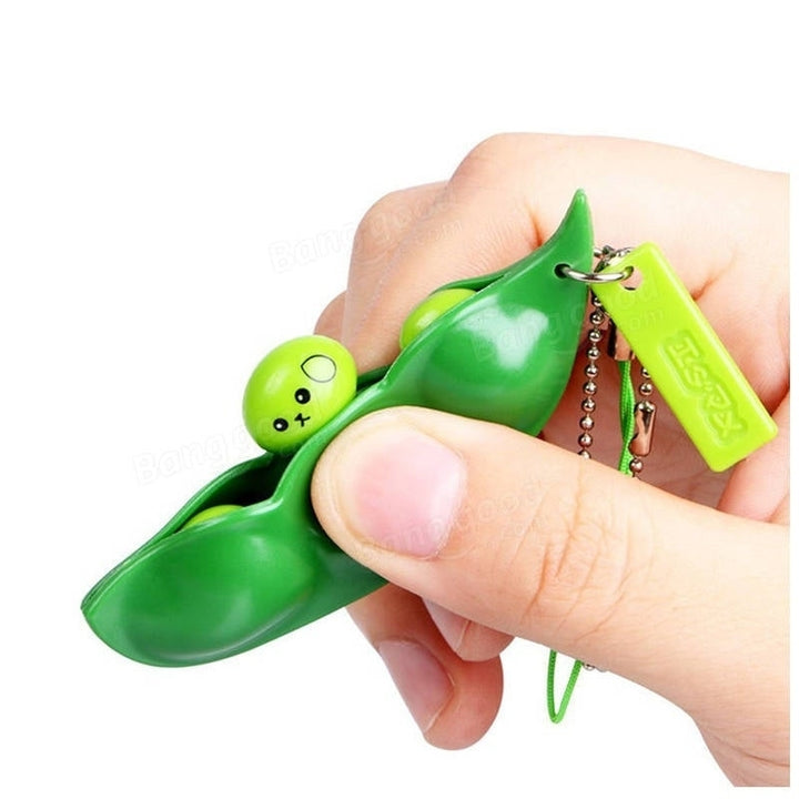 Extrusion Bean Toy Mini Squishy Soft Toys Pendants Anti Stress Ball Squeeze Gadgets Phone Strap Image 2