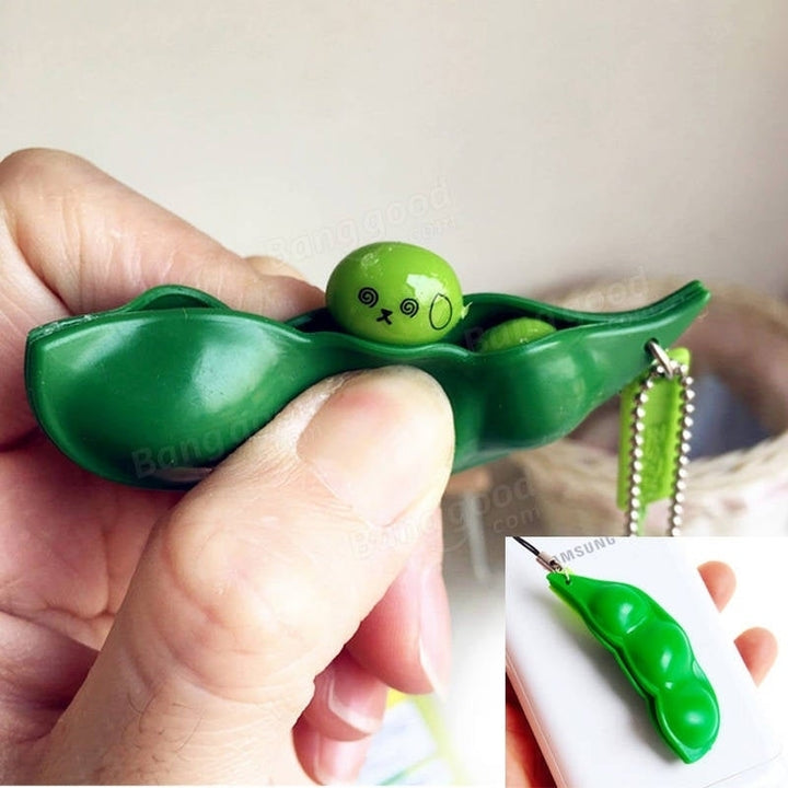 Extrusion Bean Toy Mini Squishy Soft Toys Pendants Anti Stress Ball Squeeze Gadgets Phone Strap Image 4