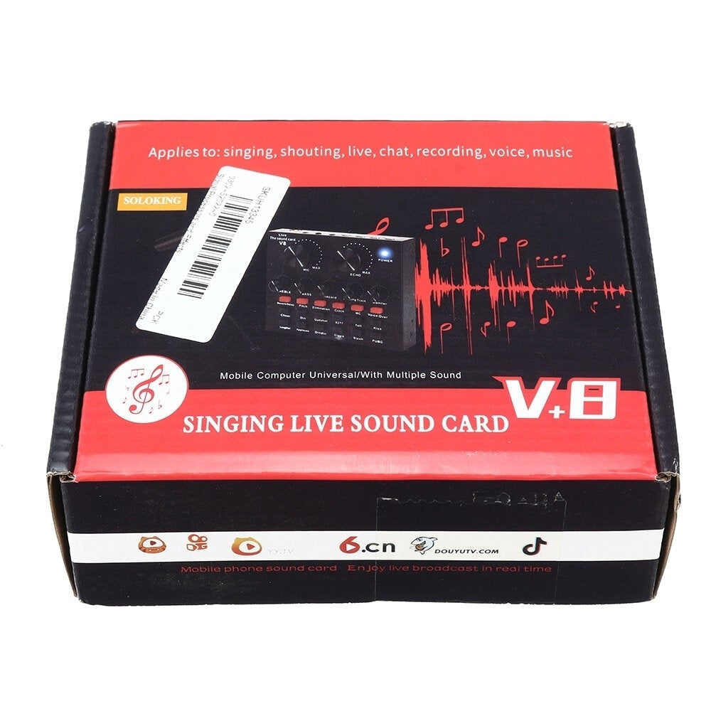 External Audio Mixer V8 Sound Card USB Interface with 6 Sound Modes Multiple Sound Effects Image 10