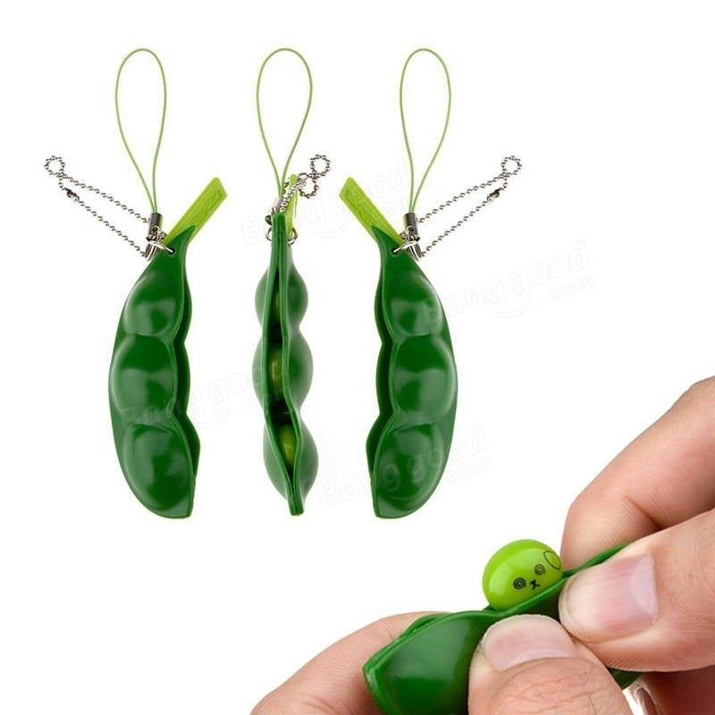 Extrusion Bean Toy Mini Squishy Soft Toys Pendants Anti Stress Ball Squeeze Gadgets Phone Strap Image 7