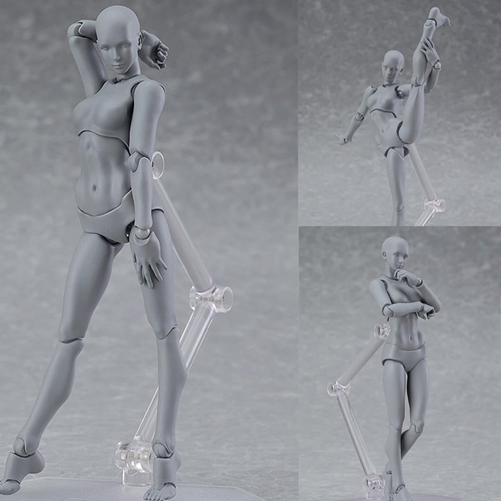 Figma Archetype Action Figure Doll PVC M2.0 Body Female Grey Color Model Doll For Decoration Image 2