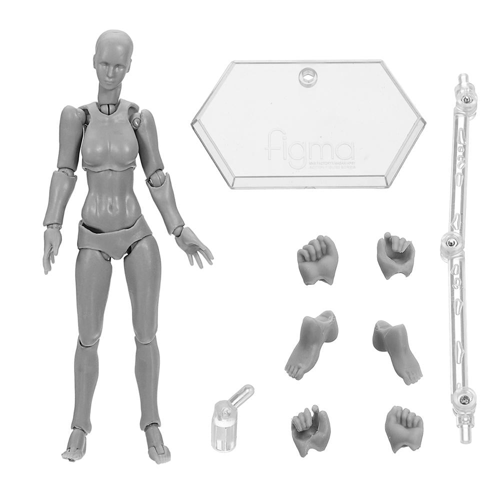Figma Archetype Action Figure Doll PVC M2.0 Body Female Grey Color Model Doll For Decoration Image 7