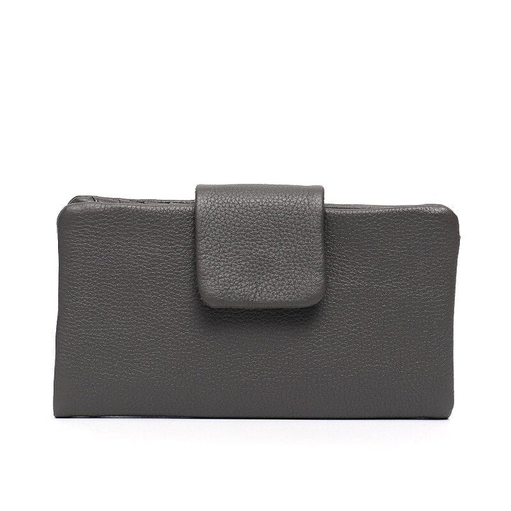 Fashion Real Leather Large Purse For Women Daily Functional Flap Long Wallet Card Coin Purses Female Cowhide Clutch Image 6