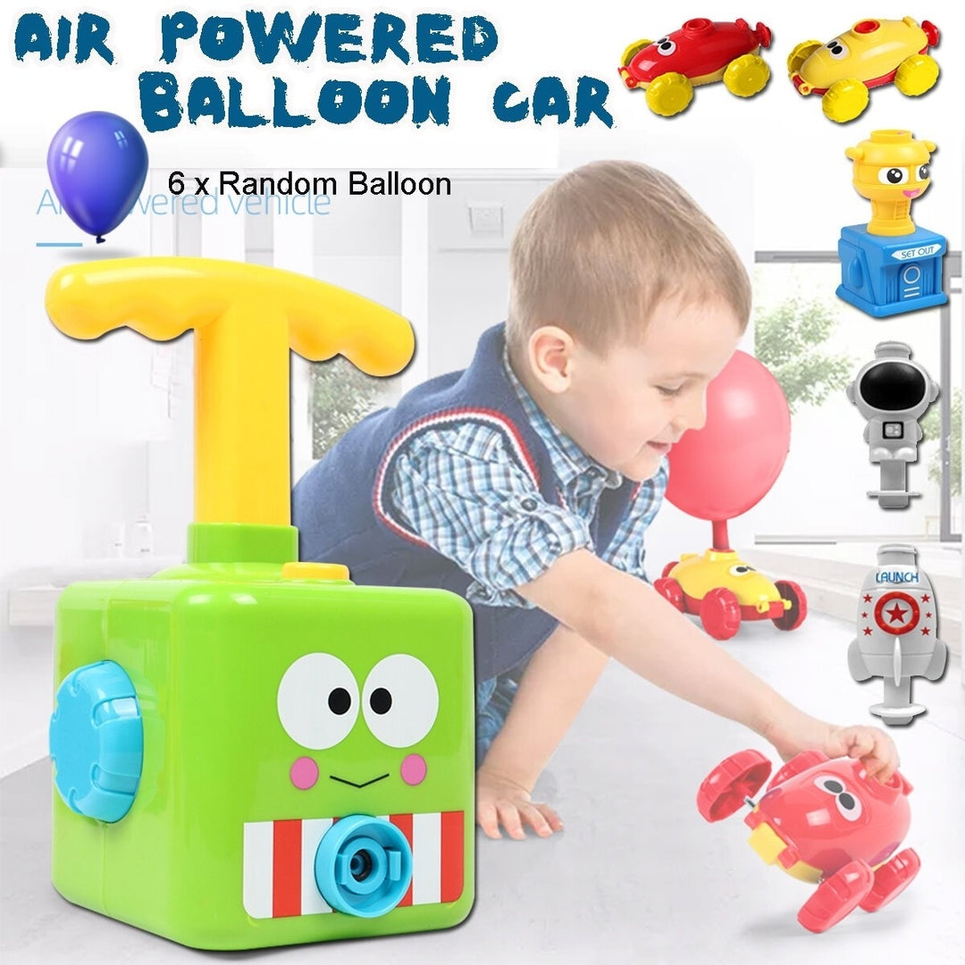 Fun Inertia Balloon Powered Car Toys Aerodynamics + Launcher Rocket Image 2