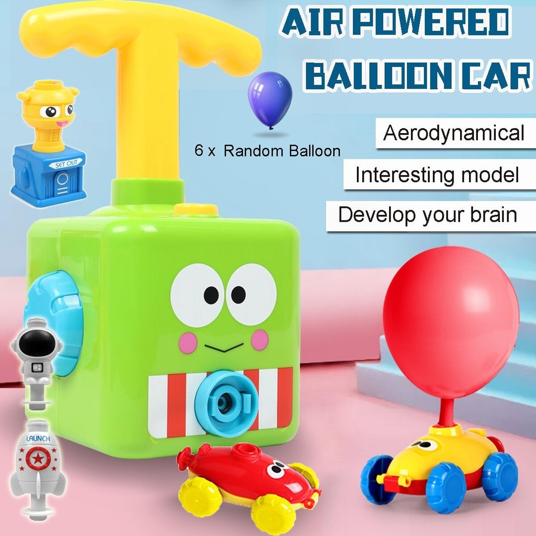 Fun Inertia Balloon Powered Car Toys Aerodynamics + Launcher Rocket Image 3