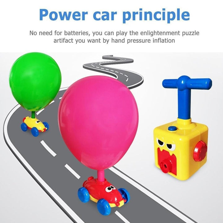 Fun Inertia Balloon Powered Car Toys Aerodynamics + Launcher Rocket Image 4