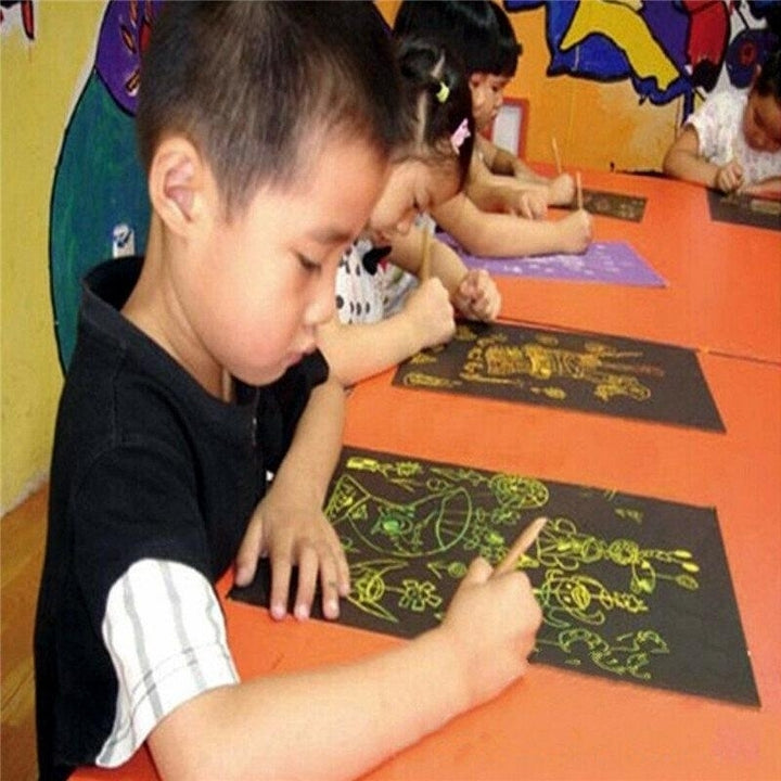 Funny Scratch Children Painting Notebook DIY Drawing Toy Big Blow Painting Children Educational Toys Image 6