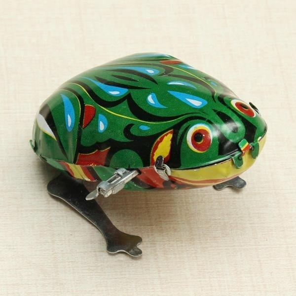 Funny Wind Up Jumping Frog Toy Clockwork Spring Tin Toy With Key Image 2
