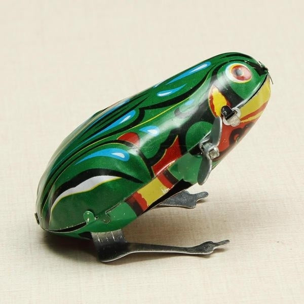 Funny Wind Up Jumping Frog Toy Clockwork Spring Tin Toy With Key Image 3