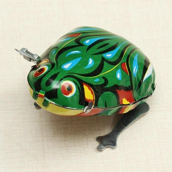 Funny Wind Up Jumping Frog Toy Clockwork Spring Tin Toy With Key Image 4