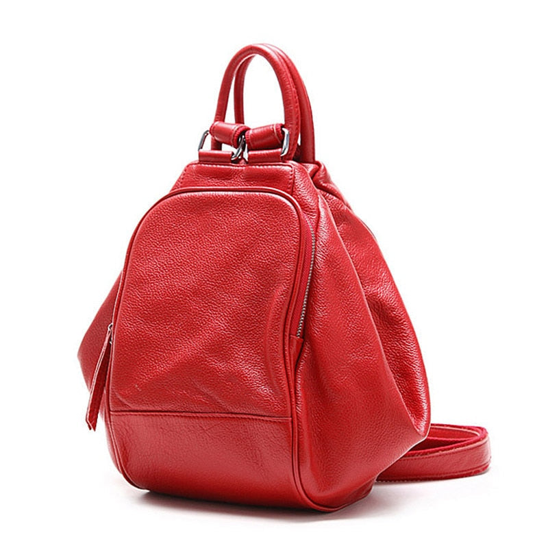 Genuine Leather Women Backpack Female Top Layer Cowhide Ladies Bags First Cow Backpacks DTTT Image 2