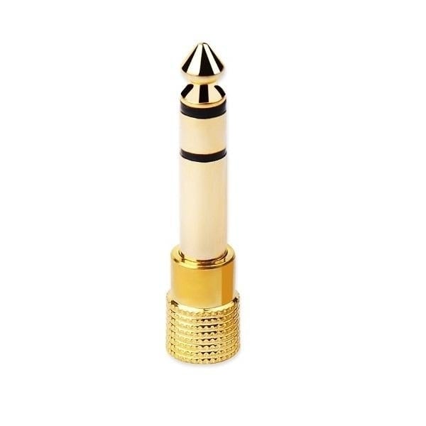 Gold Plated 6.35mm Male to 3.5mm Female Microphone Audio Convertor Image 1