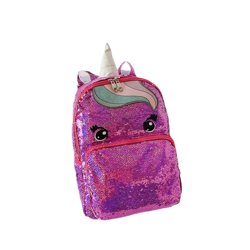 Girls Fashion Sequins Unicorn Backpack Women Large Capacity Bag Girl Book Satchel School for Teenager Student All-Match Image 3