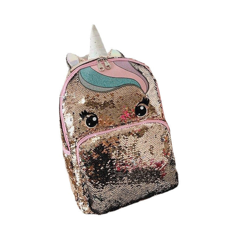 Girls Fashion Sequins Unicorn Backpack Women Large Capacity Bag Girl Book Satchel School for Teenager Student All-Match Image 4