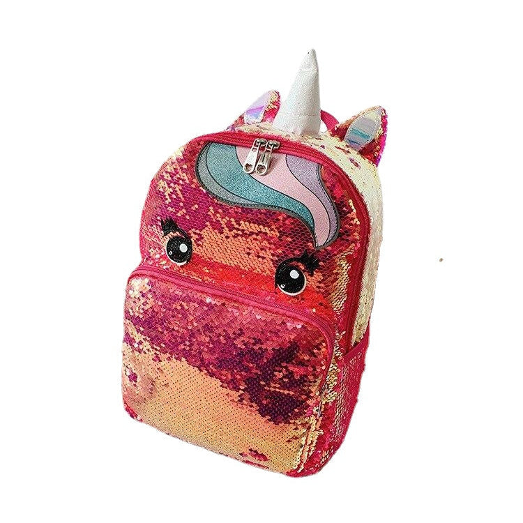 Girls Fashion Sequins Unicorn Backpack Women Large Capacity Bag Girl Book Satchel School for Teenager Student All-Match Image 11