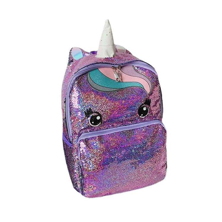 Girls Fashion Sequins Unicorn Backpack Women Large Capacity Bag Girl Book Satchel School for Teenager Student All-Match Image 12