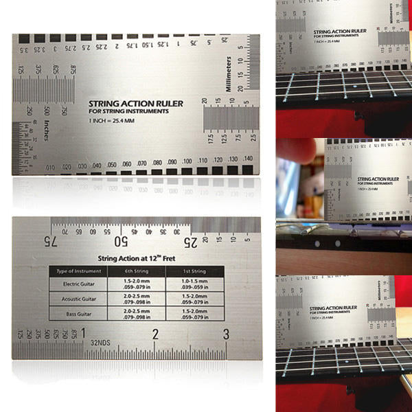 Guitar String Action Gauge Measuring Ruler Bass Luthier Tool Image 10