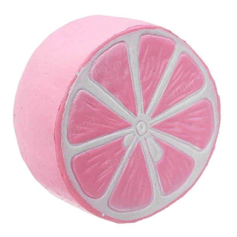 Half Shiny Pink Lemon Squishy 11x9.5cm Slow Rising With Packaging Collection Gift Soft Toy Image 4