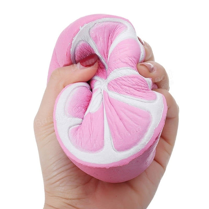 Half Shiny Pink Lemon Squishy 11x9.5cm Slow Rising With Packaging Collection Gift Soft Toy Image 8