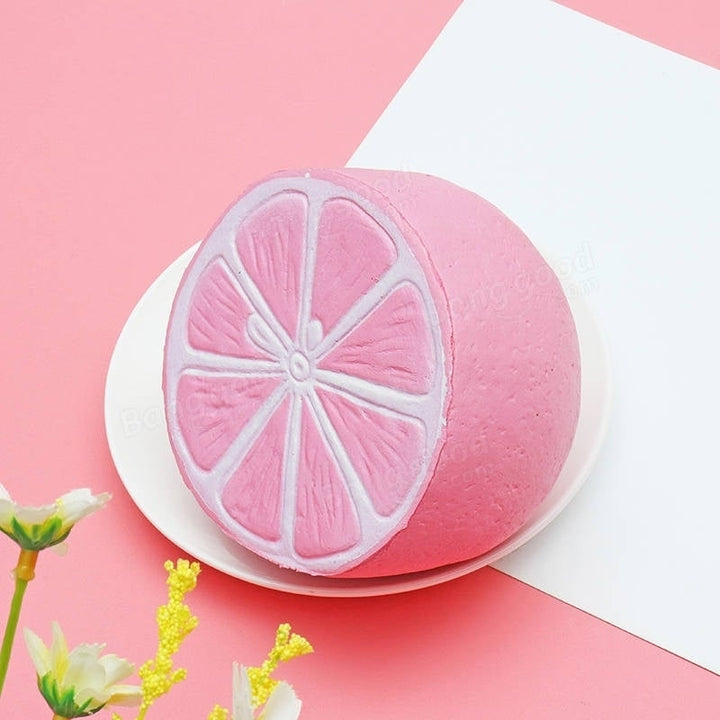 Half Shiny Pink Lemon Squishy 11x9.5cm Slow Rising With Packaging Collection Gift Soft Toy Image 10