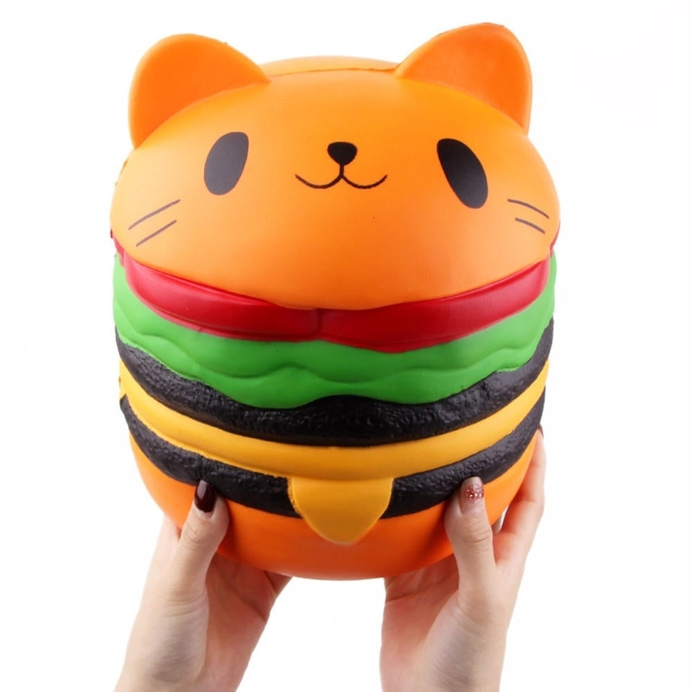 Huge Cat Burger Squishy 8.66 Humongous Jumbo 22CM Soft Slow Rising With Packaging Gift Giant Toy Image 1