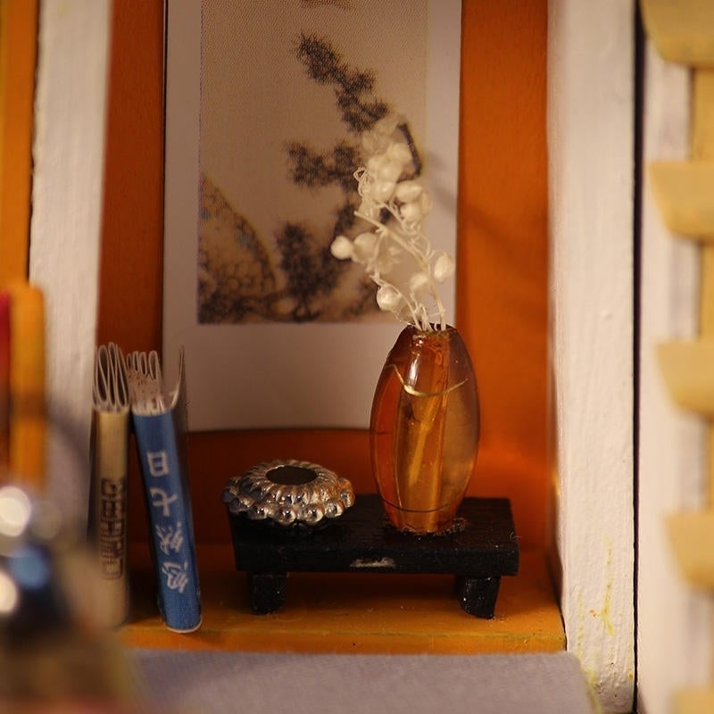 Japanese Plain Room Handmade DIY Cabin Doll House With Dust Cover Music Motor Image 6