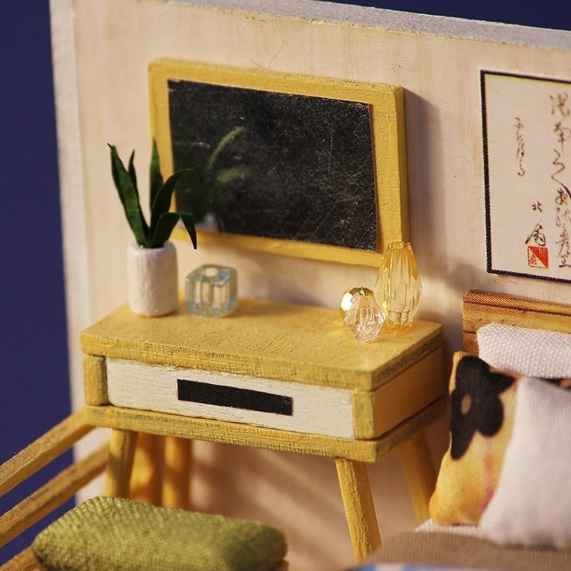 Japanese Plain Room Handmade DIY Cabin Doll House With Dust Cover Music Motor Image 10
