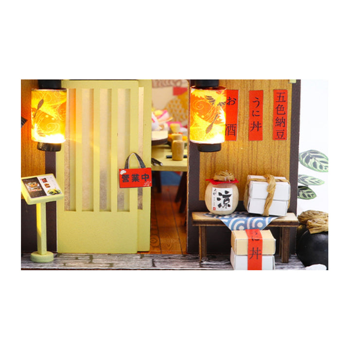 Japanese-style Sushi Restaurant DIY Doll House Assembly Cabin Creative Toy With Dust Cover Indoor Toys Image 6