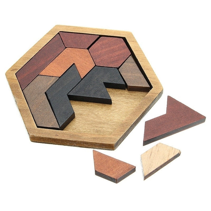 Kids Puzzles Wooden Toys Tangram Jigsaw Board Geometric Shape Children Educational Toy Image 1
