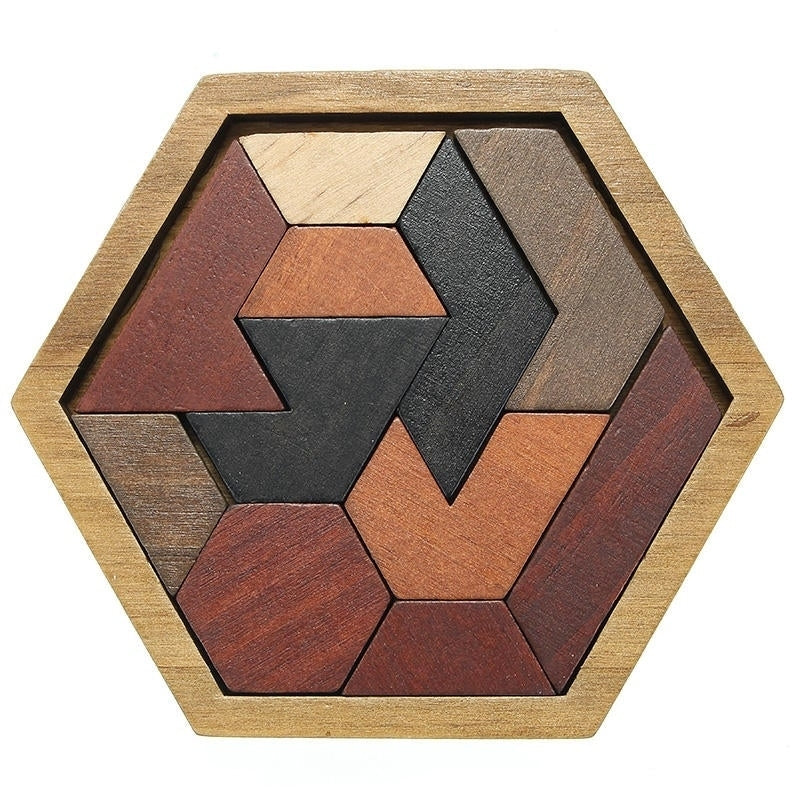 Kids Puzzles Wooden Toys Tangram Jigsaw Board Geometric Shape Children Educational Toy Image 2