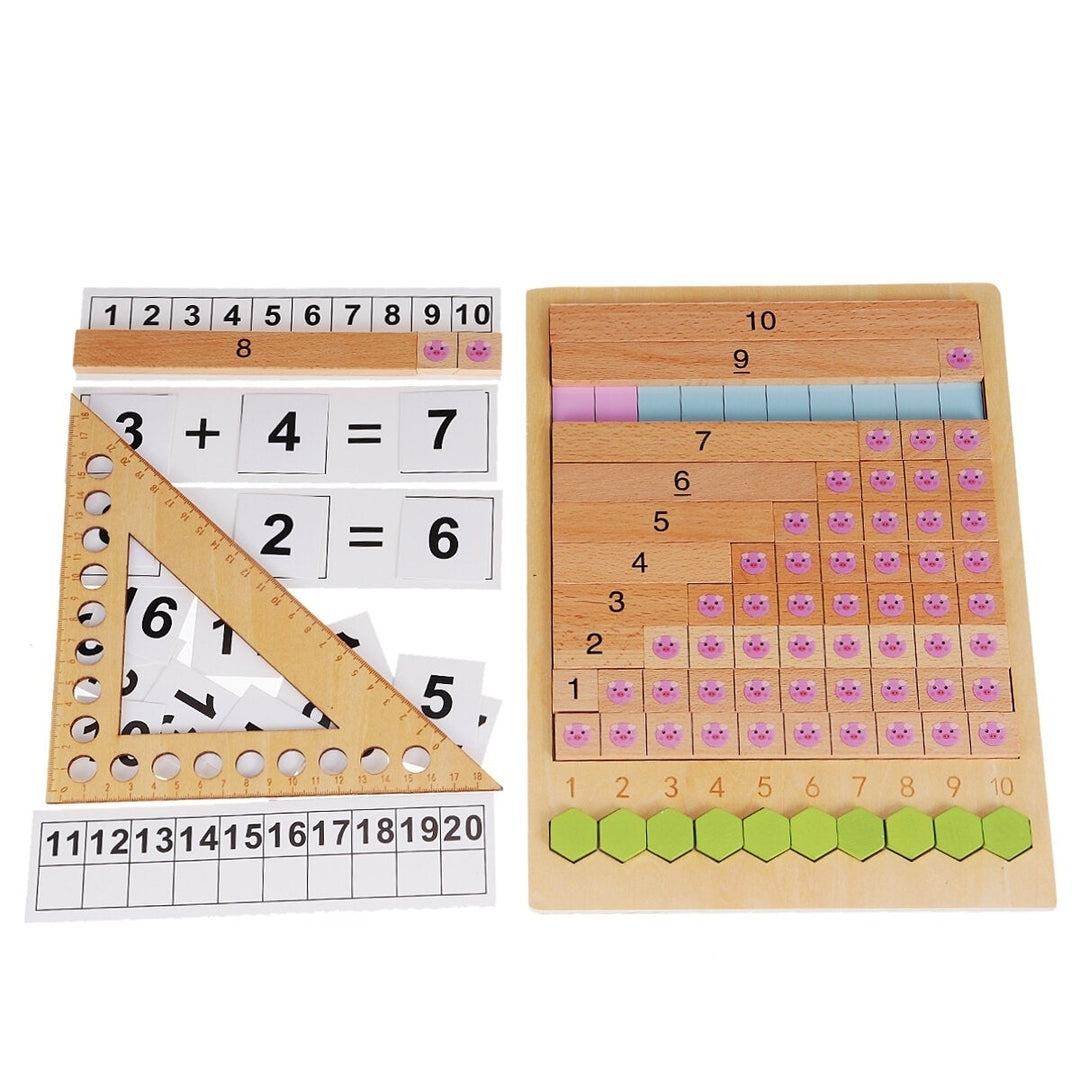 Kids Wooden Counting Montessori Toys Numbers Match Education Teaching Math Toys Image 1