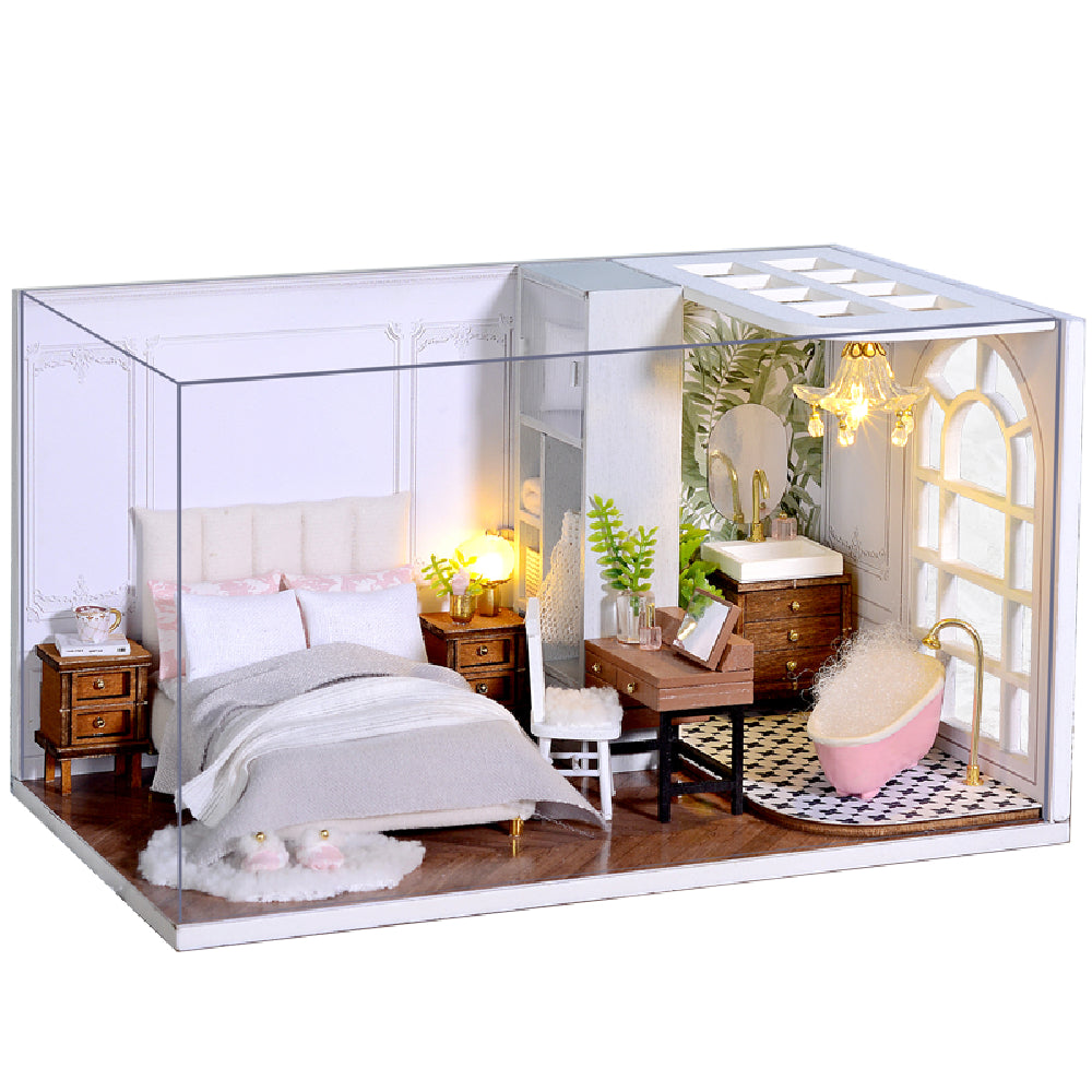 Lazy Daily Doll House 1:32 Miniature Landscape Home Creative Gifts WIth Dust Cover and Furniture Image 4
