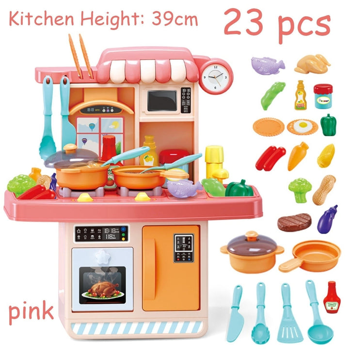 Kitchen Playset Play Kids Pretend Play Toy Toddler Kitchenware Cooking Set Toys Image 2