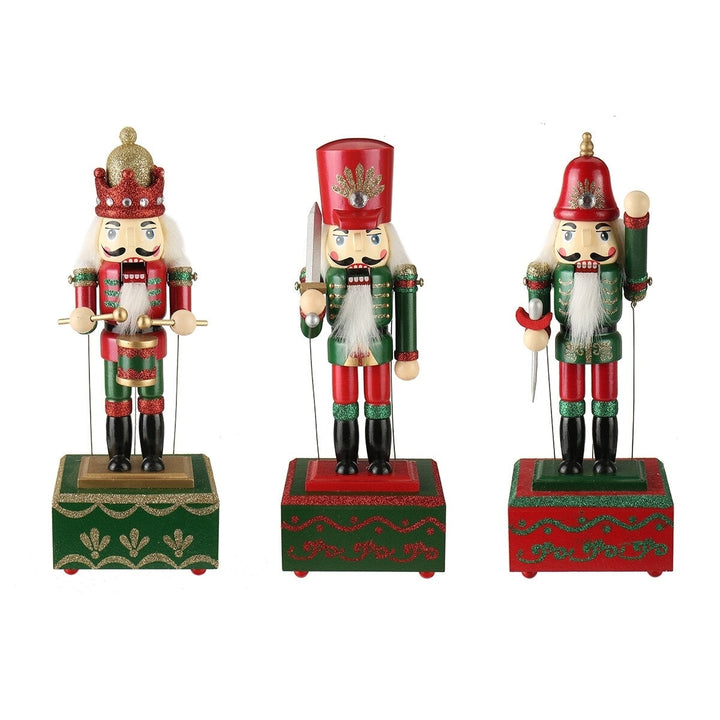 Large Wooden Guard Nutcracker Soldier Toys Music Box Xmas Christmas Gift Decor Image 1