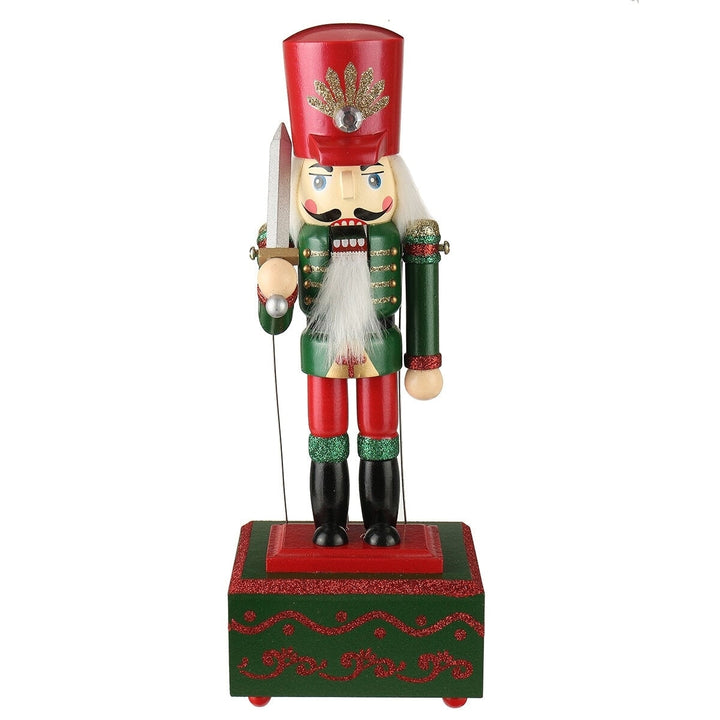 Large Wooden Guard Nutcracker Soldier Toys Music Box Xmas Christmas Gift Decor Image 3