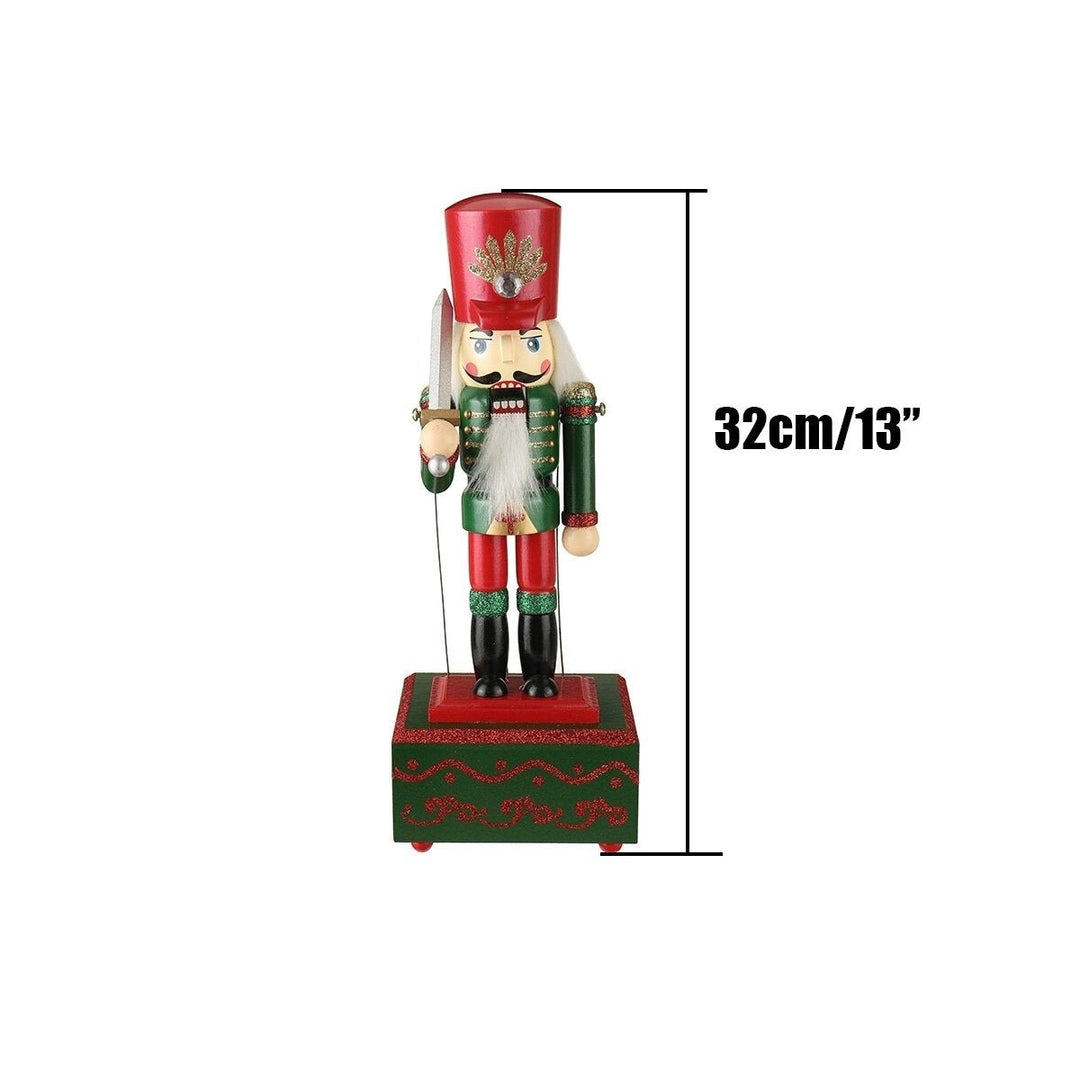 Large Wooden Guard Nutcracker Soldier Toys Music Box Xmas Christmas Gift Decor Image 4