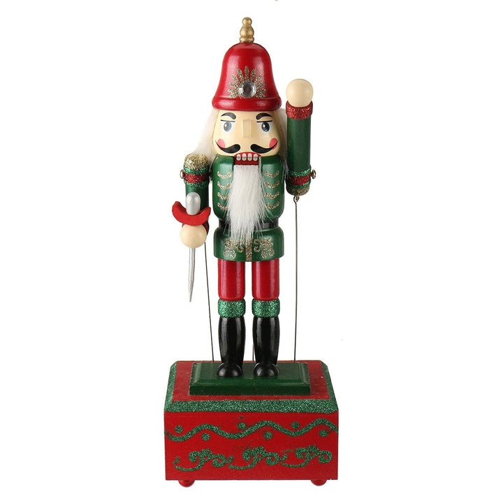 Large Wooden Guard Nutcracker Soldier Toys Music Box Xmas Christmas Gift Decor Image 4