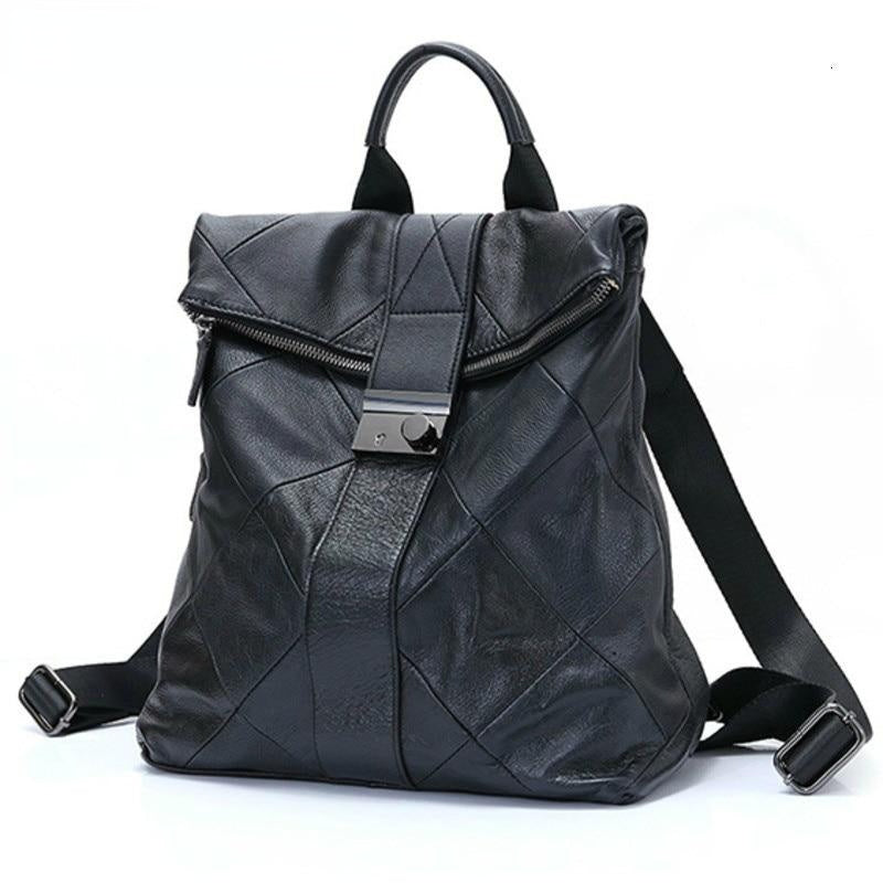 Leather Anti Theft Women Backpack Outdoor Travel Bag Large Capactiy Girls Schoolbag Daily Knapsack Image 1