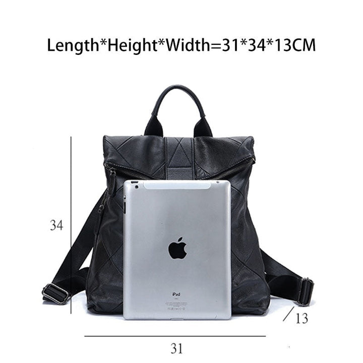 Leather Anti Theft Women Backpack Outdoor Travel Bag Large Capactiy Girls Schoolbag Daily Knapsack Image 4